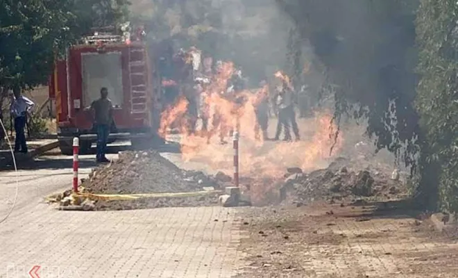 Palu'da doğalgaz borusu patladı