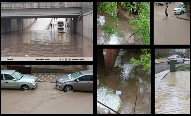 Elazığ’ı bugünde şiddetli yağış ve dolu vurdu