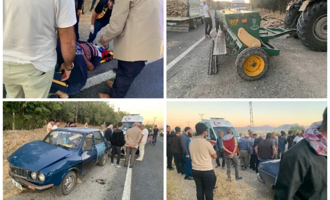Kovancılar'da otomobil traktöre çarptı:5 Yaralı