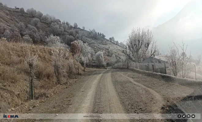 Kovancılar ve Palu`da Kırağı ve sis karpostallık manzaralar oluşturdu 