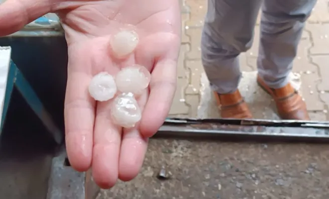 Palu'da Misket Büyüklüğünde Dolu Yağdı: Araçlar ve Ağaçlar Zarar Gördü